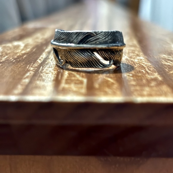 Sterling silver feather ring - Picture 1 of 8